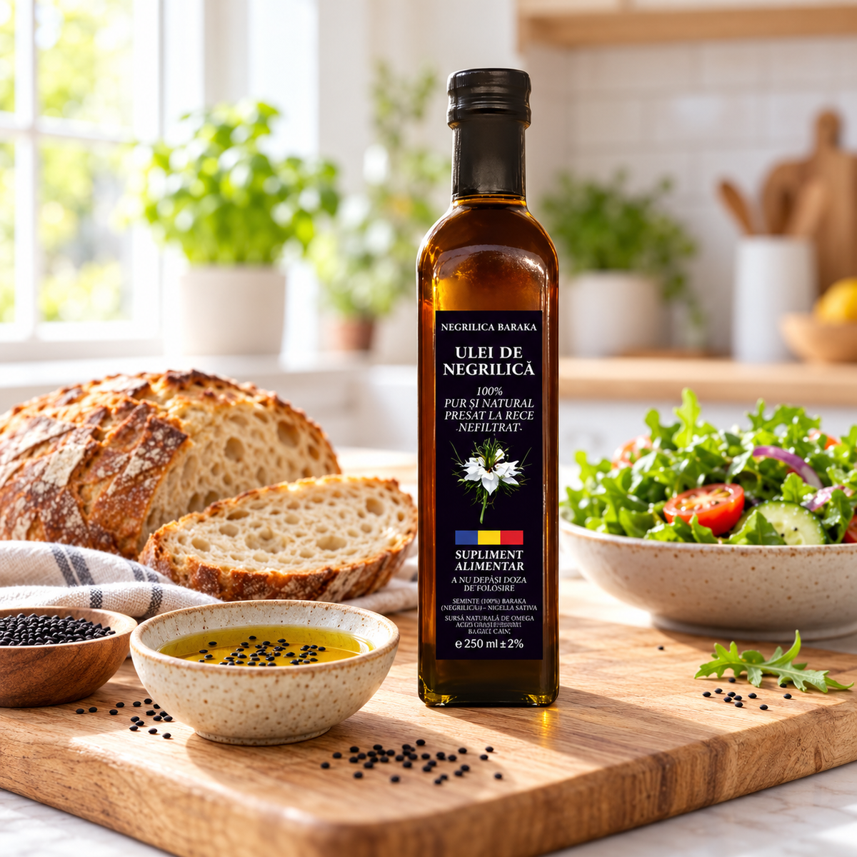 Ulei de negrilica presat la rece, nefiltrat 250ML